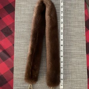Genuine dark brown mink fur handbag purse bag strap handle gold hardware